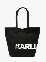 Schoudertas K Essential Katoen Karl lagerfeld Zwart k essential B1W50050